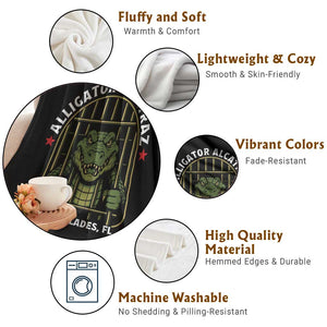 Funny Aligator Alcatraz Everglades Throw Blanket Alligator Prison Alligatraz Meme TS11 Print Your Wear