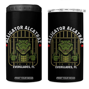 Funny Aligator Alcatraz Everglades 4 in 1 Can Cooler Tumbler Alligator Prison Alligatraz Meme TS11 One Size: 16 oz Black Print Your Wear