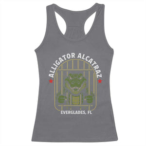 Funny Aligator Alcatraz Everglades Racerback Tank Top Alligator Prison Alligatraz Meme TS11 Charcoal Print Your Wear