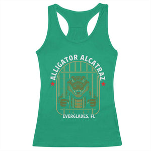 Funny Aligator Alcatraz Everglades Racerback Tank Top Alligator Prison Alligatraz Meme TS11 Irish Green Print Your Wear