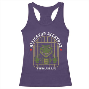 Funny Aligator Alcatraz Everglades Racerback Tank Top Alligator Prison Alligatraz Meme TS11 Purple Print Your Wear
