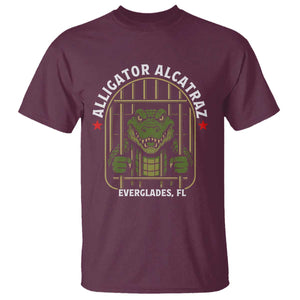 Funny Aligator Alcatraz Everglades T Shirt Alligator Prison Alligatraz Meme TS11 Maroon Print Your Wear
