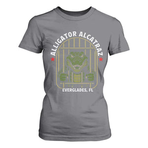 Funny Aligator Alcatraz Everglades T Shirt For Women Alligator Prison Alligatraz Meme TS11 Charcoal Print Your Wear