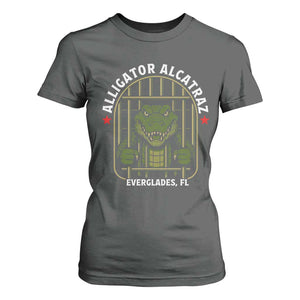 Funny Aligator Alcatraz Everglades T Shirt For Women Alligator Prison Alligatraz Meme TS11 Dark Heather Print Your Wear