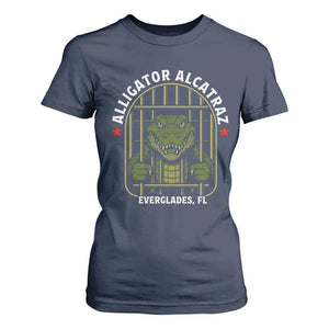Funny Aligator Alcatraz Everglades T Shirt For Women Alligator Prison Alligatraz Meme TS11 Navy Print Your Wear