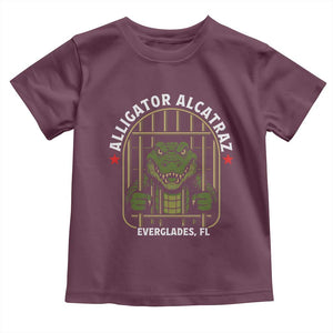 Funny Aligator Alcatraz Everglades Toddler T Shirt Alligator Prison Alligatraz Meme TS11 Maroon Print Your Wear