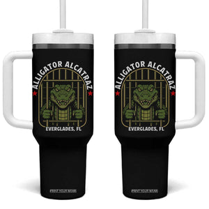 Funny Aligator Alcatraz Everglades Tumbler With Handle Alligator Prison Alligatraz Meme TS11 One Size: 40 oz Black Print Your Wear