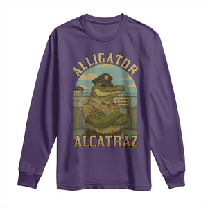Funny Aligator Alcatraz Everglades Long Sleeve Shirt Police Alligator Alligatraz Meme TS11 Purple Print Your Wear