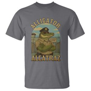 Funny Aligator Alcatraz Everglades T Shirt Police Alligator Alligatraz Meme TS11 Charcoal Print Your Wear