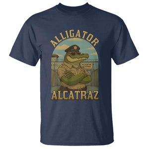 Funny Aligator Alcatraz Everglades T Shirt Police Alligator Alligatraz Meme TS11 Navy Print Your Wear
