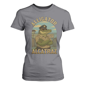 Funny Aligator Alcatraz Everglades T Shirt For Women Police Alligator Alligatraz Meme TS11 Charcoal Print Your Wear