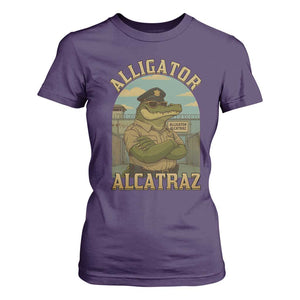 Funny Aligator Alcatraz Everglades T Shirt For Women Police Alligator Alligatraz Meme TS11 Purple Print Your Wear