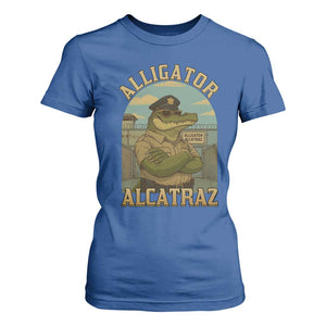 Funny Aligator Alcatraz Everglades T Shirt For Women Police Alligator Alligatraz Meme TS11 Royal Blue Print Your Wear