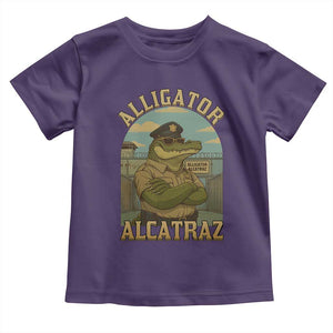Funny Aligator Alcatraz Everglades Toddler T Shirt Police Alligator Alligatraz Meme TS11 Purple Print Your Wear