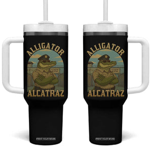 Funny Aligator Alcatraz Everglades Tumbler With Handle Police Alligator Alligatraz Meme TS11 One Size: 40 oz Black Print Your Wear