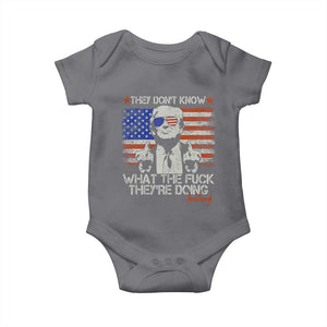 Funny Trump They Don't Know What The Fuck They're Doing Baby Onesie Vintage American Flag TS11 Charcoal Print Your Wear