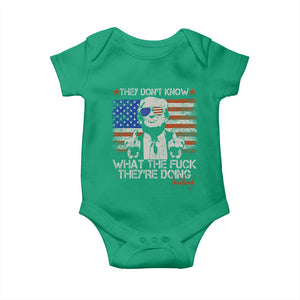 Funny Trump They Don't Know What The Fuck They're Doing Baby Onesie Vintage American Flag TS11 Irish Green Print Your Wear