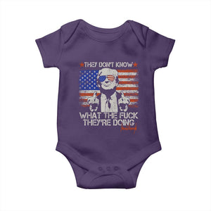 Funny Trump They Don't Know What The Fuck They're Doing Baby Onesie Vintage American Flag TS11 Purple Print Your Wear