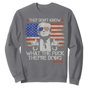 Funny Trump They Don't Know What The Fuck They're Doing Sweatshirt Vintage American Flag TS11 Charcoal Print Your Wear