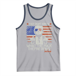 Funny Trump They Don't Know What The Fuck They're Doing Tank Top Vintage American Flag TS11 Athletic Heather Navy Print Your Wear