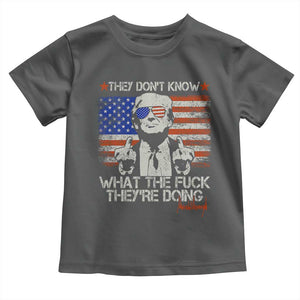 Funny Trump They Don't Know What The Fuck They're Doing Toddler T Shirt Vintage American Flag TS11 Dark Heather Print Your Wear