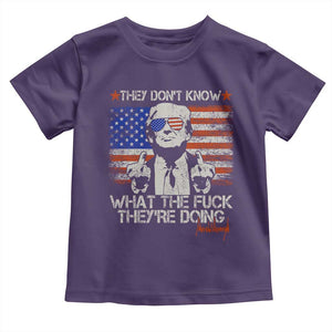 Funny Trump They Don't Know What The Fuck They're Doing Toddler T Shirt Vintage American Flag TS11 Purple Print Your Wear