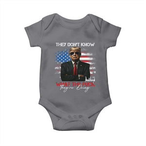 Funny Trump They Don't Know What The Fuck They're Doing Baby Onesie American Flag TS11 Charcoal Print Your Wear