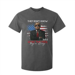 Funny Trump They Don't Know What The Fuck They're Doing T Shirt For Kid American Flag TS11 Dark Heather Print Your Wear