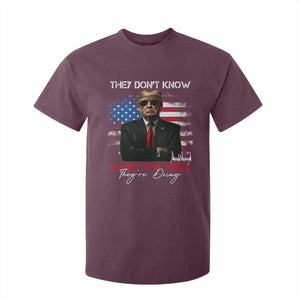 Funny Trump They Don't Know What The Fuck They're Doing T Shirt For Kid American Flag TS11 Maroon Print Your Wear