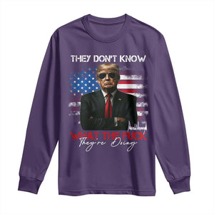 Funny Trump They Don't Know What The Fuck They're Doing Long Sleeve Shirt American Flag TS11 Purple Print Your Wear