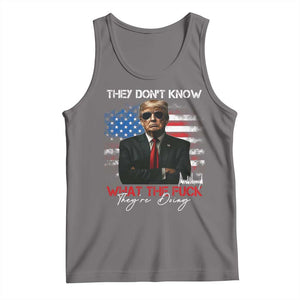 Funny Trump They Don't Know What The Fuck They're Doing Tank Top American Flag TS11 Deep Heather Print Your Wear