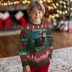 Funny Trump They Don't Know What The Fuck They're Doing Knit Sweatshirt American Flag TS11 Christmas Print Your Wear