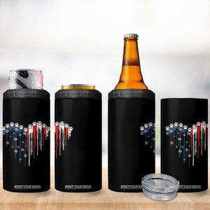 Patriotic Dog And Cat Paw American Flag Heart 4th Of July 4 in 1 Can Cooler Tumbler TS11 Print Your Wear