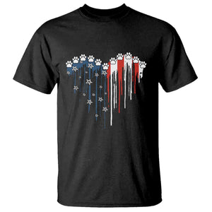Patriotic Dog And Cat Paw American Flag Heart 4th Of July T Shirt TS11 Black Print Your Wear