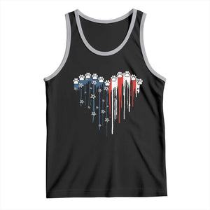 Patriotic Dog And Cat Paw American Flag Heart 4th Of July Tank Top TS11 Black Athletic Heather Print Your Wear