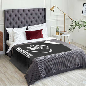 Funny Stay Pawsitive Throw Blanket Cat Dog Lover Positive Vibes TS11 Print Your Wear
