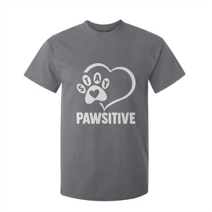 Funny Stay Pawsitive T Shirt For Kid Cat Dog Lover Positive Vibes TS11 Charcoal Print Your Wear