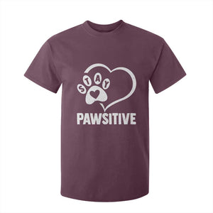 Funny Stay Pawsitive T Shirt For Kid Cat Dog Lover Positive Vibes TS11 Maroon Print Your Wear