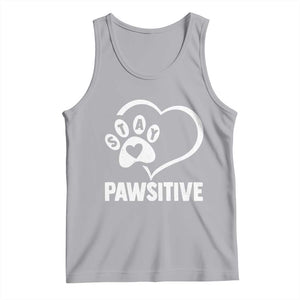 Funny Stay Pawsitive Tank Top Cat Dog Lover Positive Vibes TS11 Athletic Heather Print Your Wear