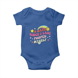 Funny 0 Days Since I Last Pooped Myself Baby Onesie Joke Meme Gag TS11 Royal Blue Print Your Wear