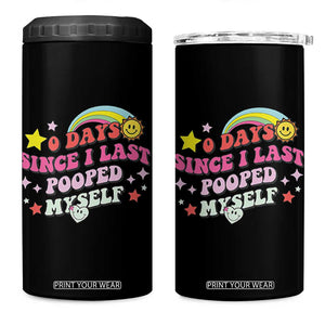 Funny 0 Days Since I Last Pooped Myself 4 in 1 Can Cooler Tumbler Joke Meme Gag TS11 One Size: 16 oz Black Print Your Wear