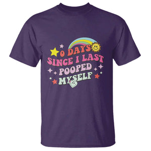 Funny 0 Days Since I Last Pooped Myself T Shirt Joke Meme Gag TS11 Purple Print Your Wear