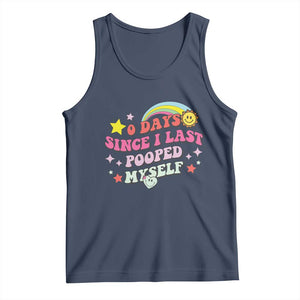 Funny 0 Days Since I Last Pooped Myself Tank Top Joke Meme Gag TS11 Navy Print Your Wear