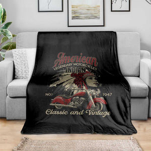 American Legendary Motorcycle Indian Chief Throw Blanket Classic And Vintage Bikers TS11 Print Your Wear