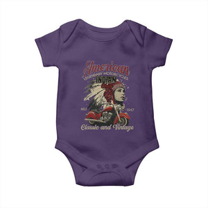 American Legendary Motorcycle Indian Chief Baby Onesie Classic And Vintage Bikers TS11 Purple Print Your Wear
