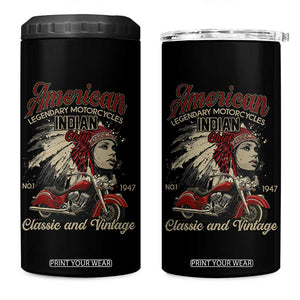 American Legendary Motorcycle Indian Chief 4 in 1 Can Cooler Tumbler Classic And Vintage Bikers TS11 One Size: 16 oz Black Print Your Wear