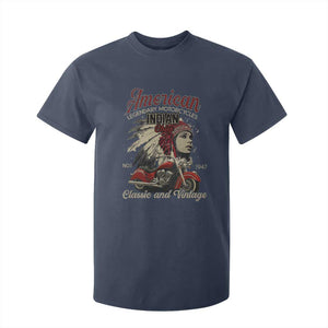 American Legendary Motorcycle Indian Chief T Shirt For Kid Classic And Vintage Bikers TS11 Navy Print Your Wear