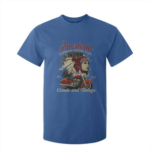 American Legendary Motorcycle Indian Chief T Shirt For Kid Classic And Vintage Bikers TS11 Royal Blue Print Your Wear