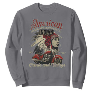 American Legendary Motorcycle Indian Chief Sweatshirt Classic And Vintage Bikers TS11 Charcoal Print Your Wear