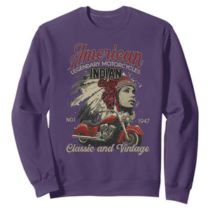 American Legendary Motorcycle Indian Chief Sweatshirt Classic And Vintage Bikers TS11 Purple Print Your Wear